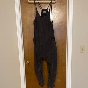 Free People Washed Black Hot Shot Onesie